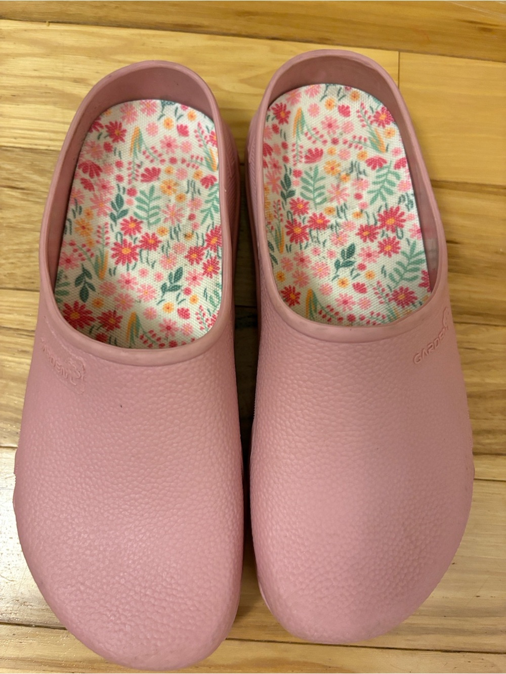 Pink Slip-On Garden Clogs (size 7-8)